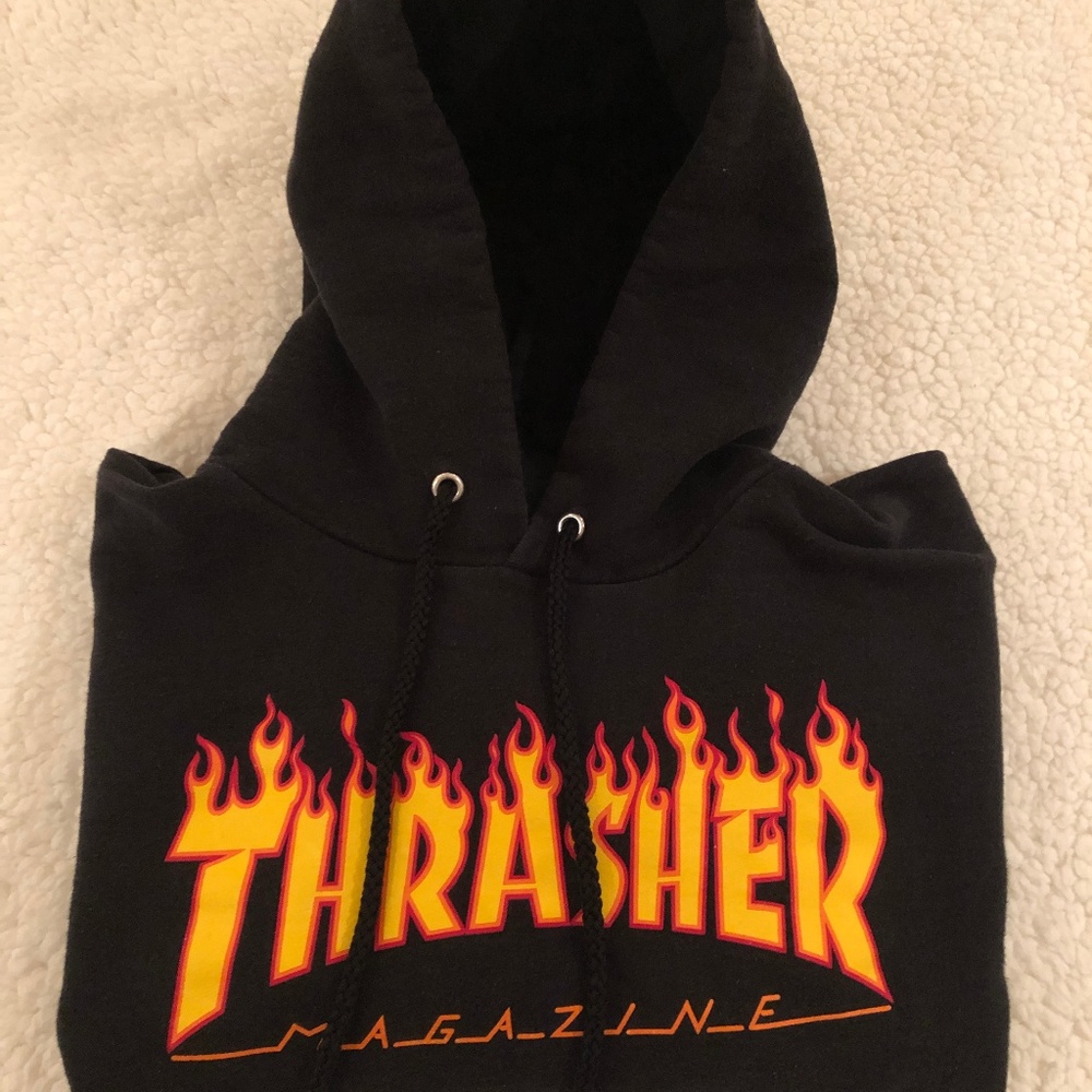 Thrasher Magazine Flame Hoodie - Black